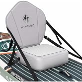 ATPROSS Inflatable Kayak Seat with Padded Backrest, 4 Adjustable Straps, Sit-On-Top Cushion for Kayaking, Canoeing &amp; Fishing, Quick Inflation Design, White