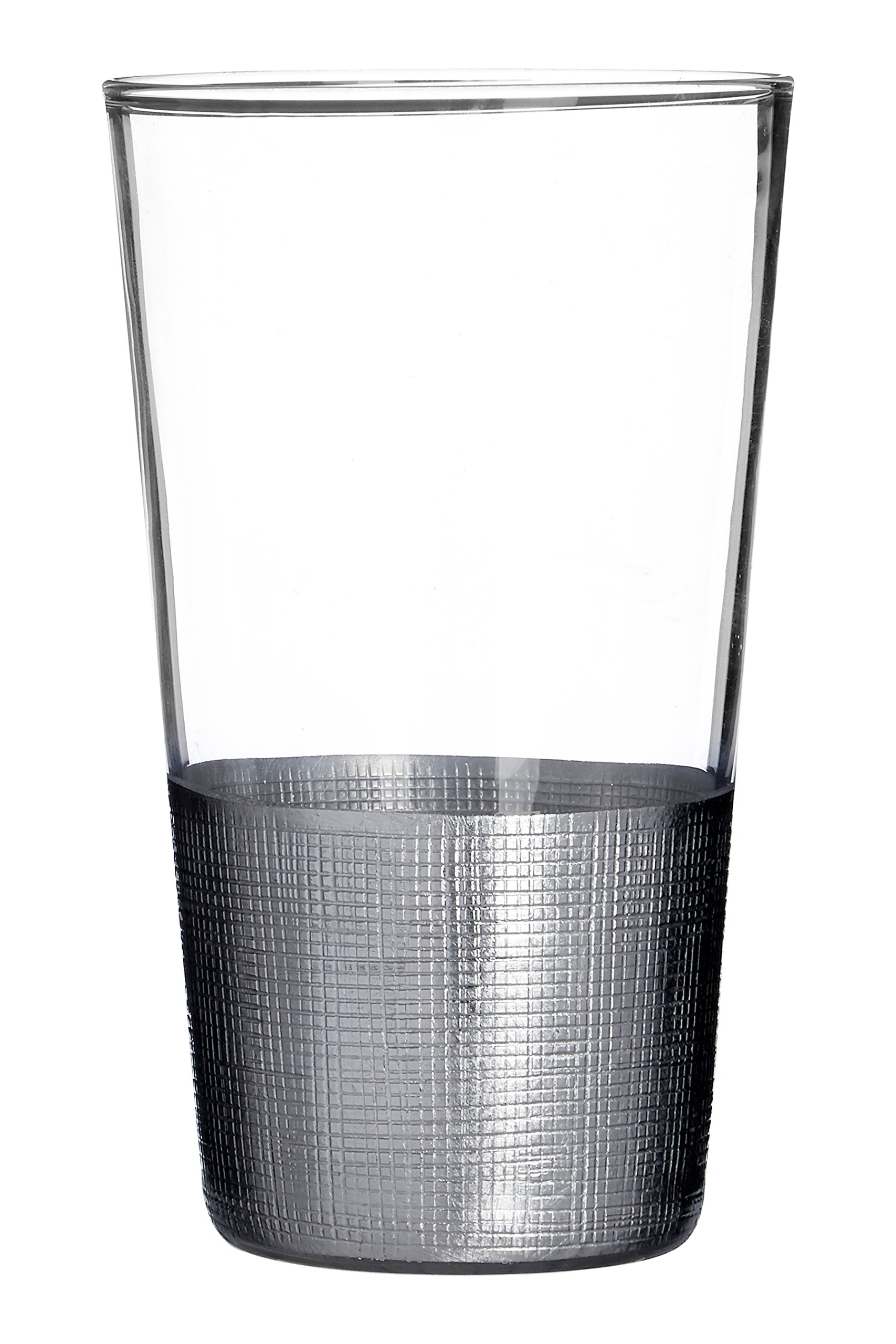 Premier Housewares Apollo High Ball Glasses, Silver, 8 x 8 x 14 cm, Set of 4