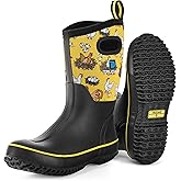Trudave Rubber Boots for Women, Mid Calf Rain Boots, Womens Waterproof Boots, Neoprene Insulated Outdoor Work Mud Boots for Hunting Farming Gardening Fishing, Size 5-11