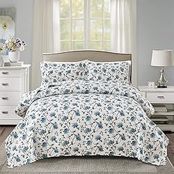 Ycosy Floral Quilt Sets King Size Reversible