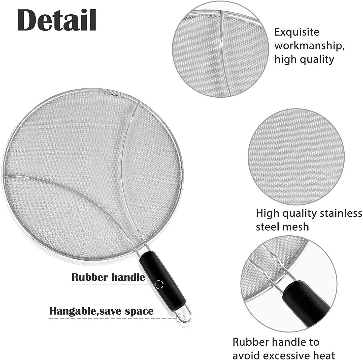 Zeeanker Grease Splatter Screen for Frying Pan, Stops 99% of Hot Oil Splash, Protects Skin from Burns - Image 3