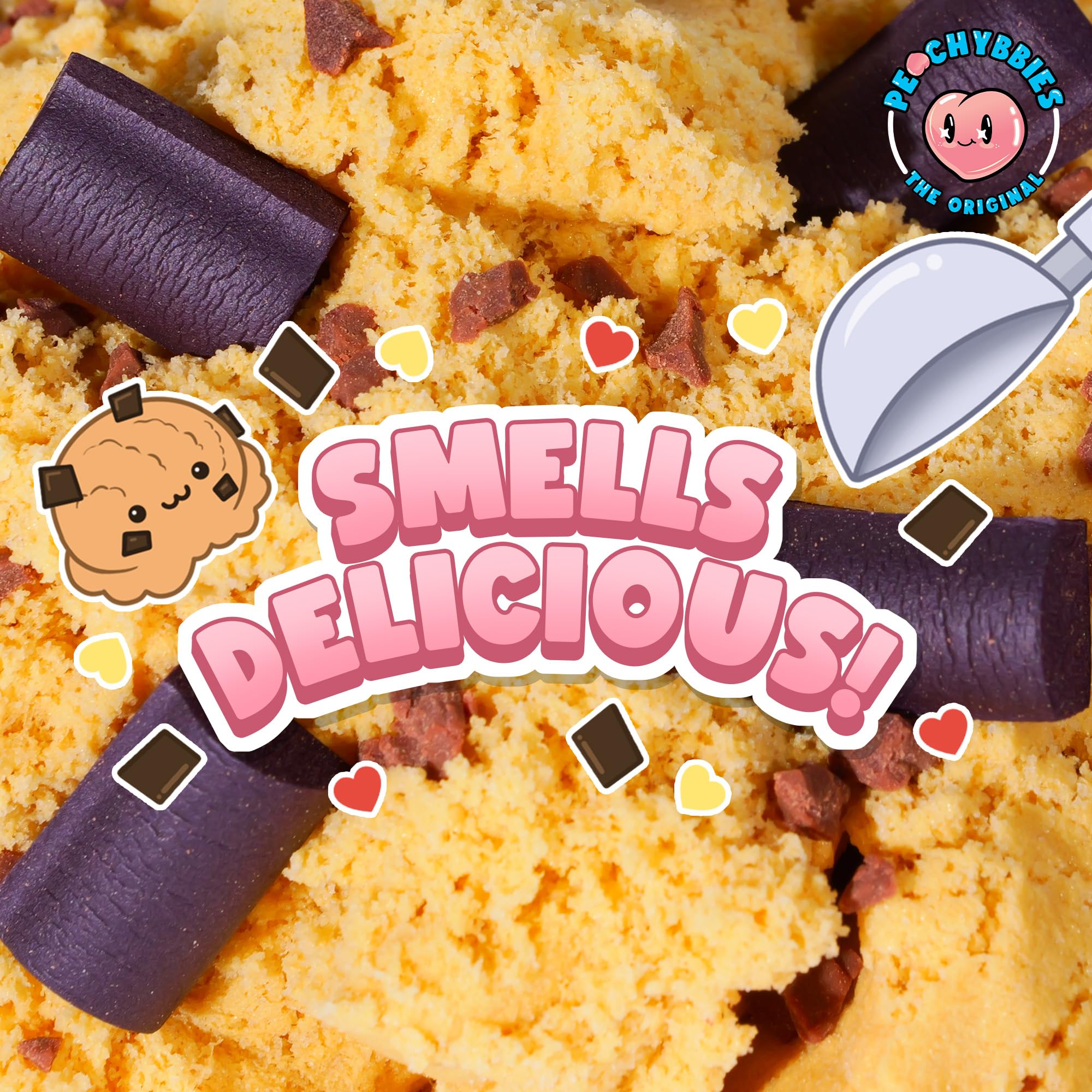 Peachybbies Slime Chocolate Chip Cookie Dough Cloud Slime - Made in USA Premium, 100% Authentic, 7 oz., Scented for Kids, ASMR, Axolotl Gifts, Fidget Toys
