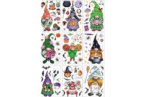ADONISAON Halloween Window Cling Sticker Day of The Dead Gnome Window Decals for Glass Windows Bat Ghost Eyes Stickers for Halloween Party Decoration 9 Sheets