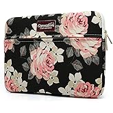 Canvaslove Pink Rose Pattern Laptop Sleeve Case Bag with Pocket for MacBook Pro 14 inch and 14 inch-14.4 inch HP, Lenovo, Dell, ASUS, Acer Notebook Computer