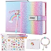 JIALILI Diary with Lock for Girls, Password Locked Journals for Teen Girls, Secret Diary Gifts for 9 10 11 12 Year Old Girls, Kids Journals Set for Ages 8-12 Teenage