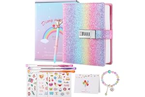 JIALILI Diary with Lock for Girls, Password Locked Journals for Teen Girls, Secret Diary Gifts for 9 10 11 12 Year Old Girls, Kids Journals Set for Ages 8-12 Teenage
