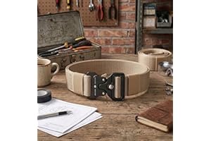 Men's Tactical Belt, Heavy Duty Nylon Web Work Belt with Quick Release Metal Buckle, Military Rigger Belt 125CM, 1.5"