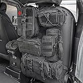 Tactical Car Seat Organiser Molle Panel, Tactical Car Seat Back Organizer with 5 Detachable Molle Pouches, Vehicle Backseat S