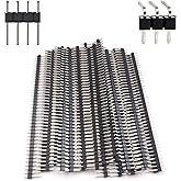 WWZMDiB 30pcs Header Pins 2.54mm, 15pcs Straight & Bent 40 Pin Headers