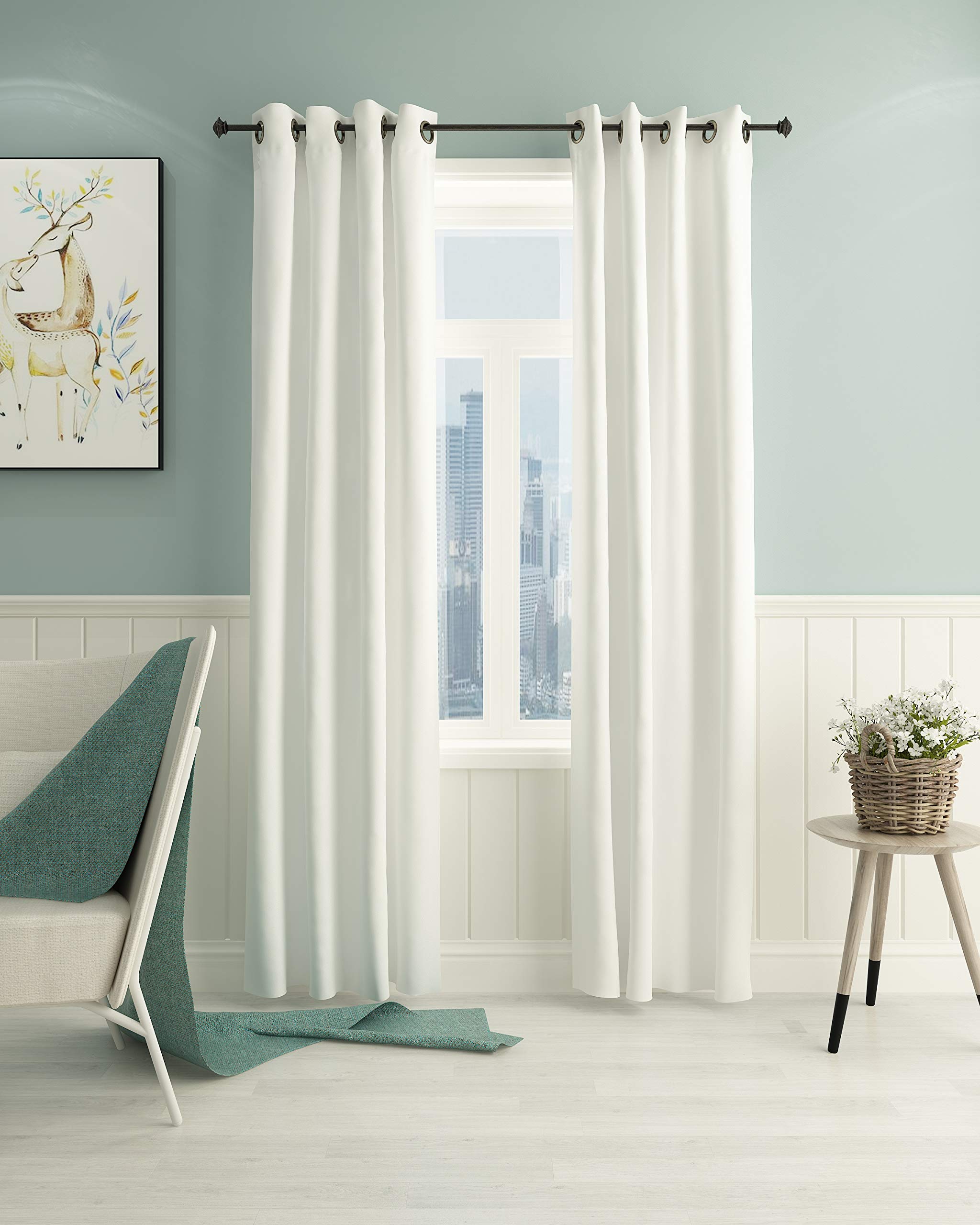 Furinno Collins Curtain 52x95 in. 1 Panel, White