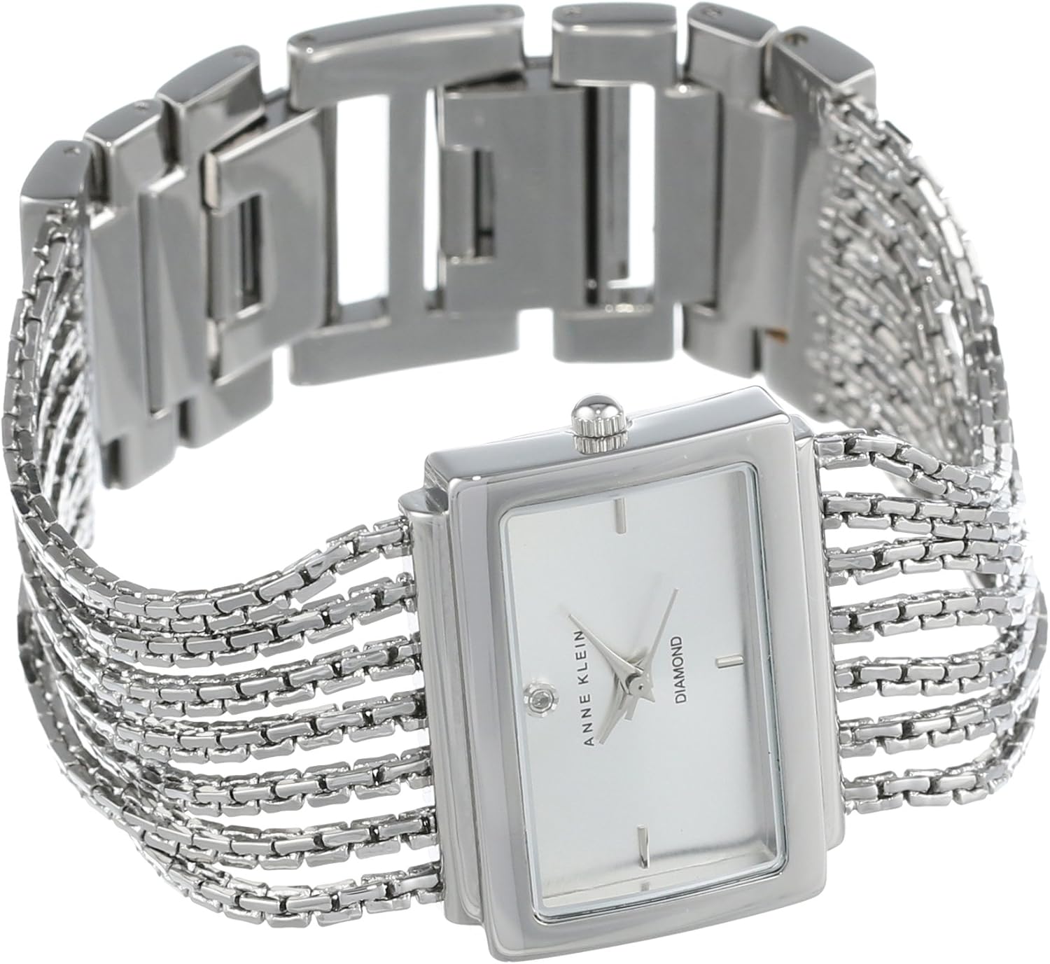 Anne Klein Women's 107209SVSV Diamond Accented SilverTone Bracelet