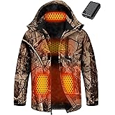 Wulcea Graphene Heated Jacket for Men Fur Lined with Large Capacity Battery Pack