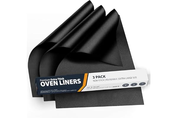 Oven Liners for Bottom of Oven - 3 Pack Large Heavy Duty Mats, 16.25”x23” Non-Stick Reusable Liner for Electric, Gas, Toaster