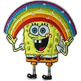 Zen Monkey Studios' Rainbow Spongebob Iron On Patch