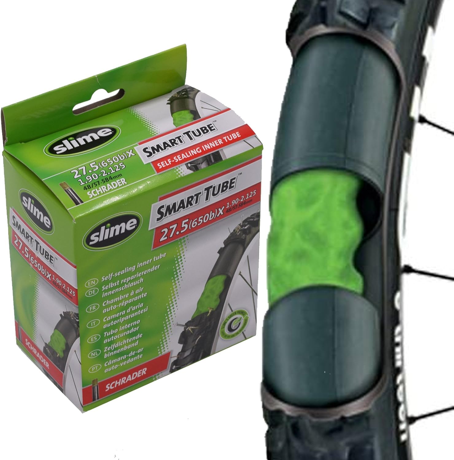 Slime 30077 Bike Inner Tube with Slime Puncture Sealant, Self Sealing, Prevent and Repair, Schrader Valve, 27.5" x 1.5-2.3" - Image 3