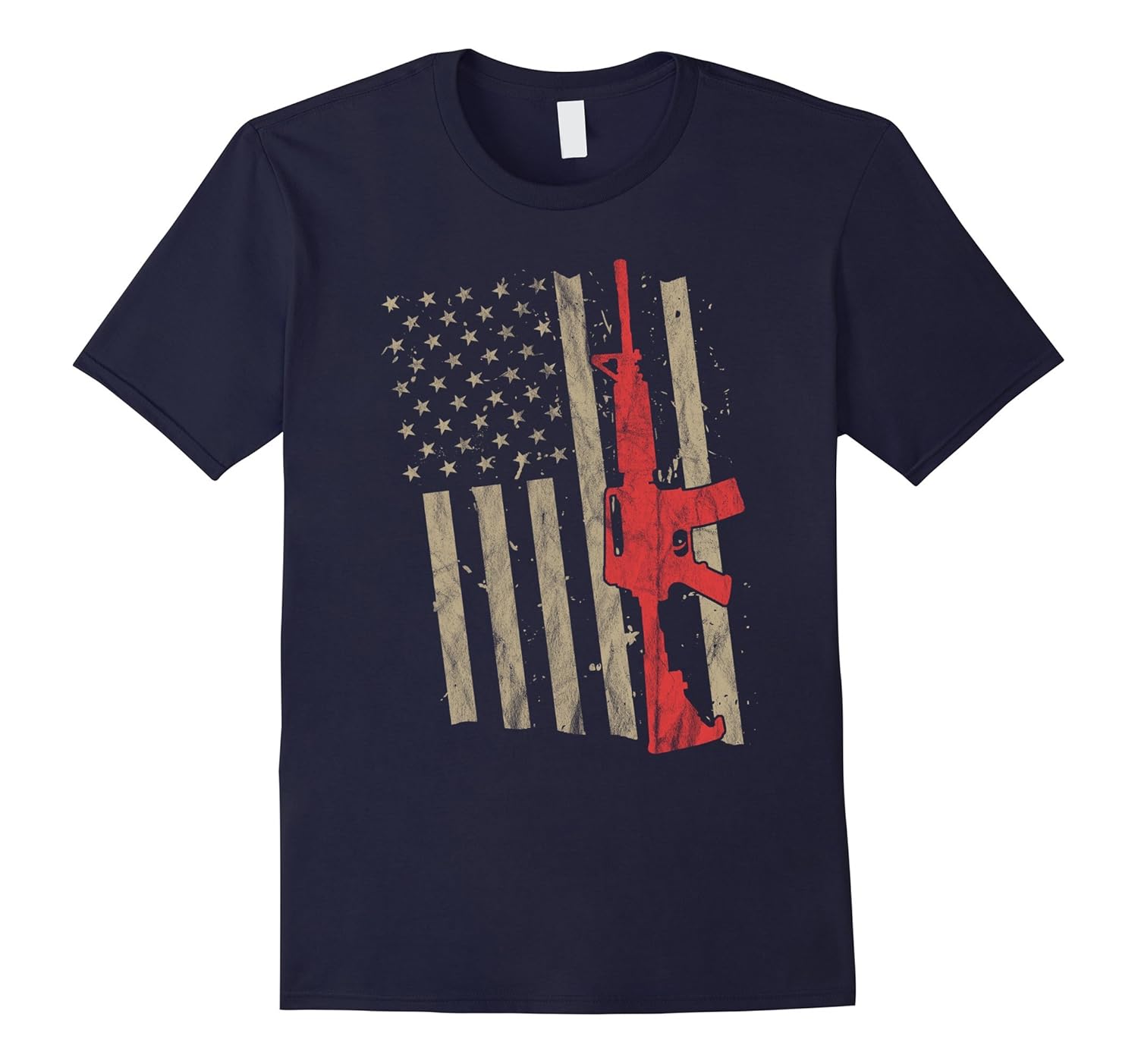 AR-15 American Flag Shirt - AR15 Gun Enthusiast Lover Rifle-Rose