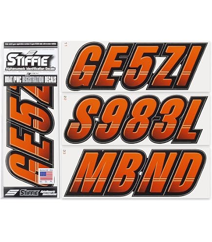 Stiffie SH33 Boat & PWC Registration ID Number Decals – Glow Yellow Dayglo Stickers