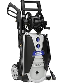 AR Blue Clean AR390SS 2000 psi Electric Pressure Washer with Spray Gun, Wand, 30' Hose & 35' Power Cord, Blue