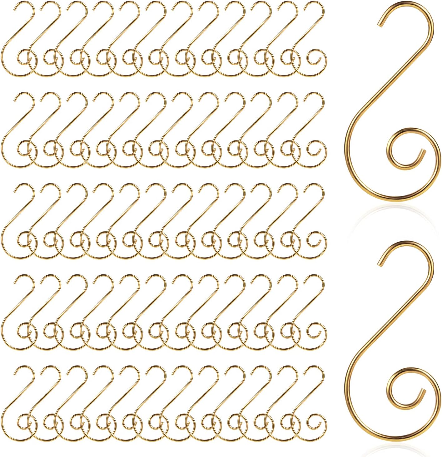 Ornament Hooks - Savita 100pcs Ornament Hooks, Christmas Tree Hooks for Hanging Decorations (Gold)