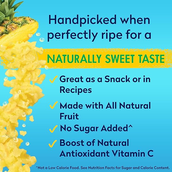 DOLE CANNED FRUIT, CRUSHED PINEAPPLE IN 100% PINEAPPLE JUICE, GLUTEN FREE, PANTRY STAPLES, 8 OZ, PACKAGING MAY VAY