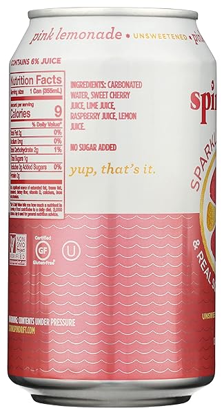 SPINDRIFT PINK LEMONDADE SPARKLING WATER CAN 12 OUNCE (PACK OF 1)