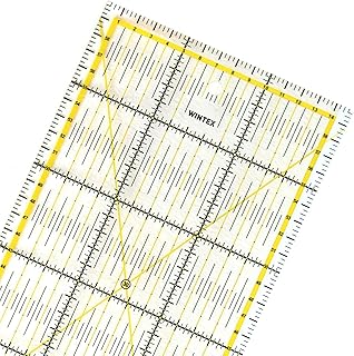 WINTEX Universal-Lineal 15 cm x 60 cm, transparent, 2-farbiger Druck mit cm-Raster und Winkelanzeige in 30°/45°/60°- Rollschneider-Lineal, Patchwork-Lineal, Bastel-Lineal – ideal zum Nähen und Basteln