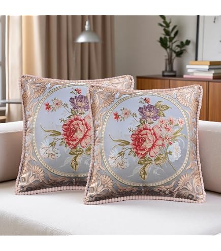 Amazon.com: Qupace Set of 2 Vintage Blue Embroidered Throw Pillows