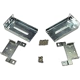 Knape Vogt Mounting Bracket Set - Cabinet &amp; Furniture Drawer Mounting Brackets - Silver Zinc 4 Count Wall Mount