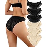 LEVAO Women's Lace Bikini Panties - High-Cut Cheeky Seamless Underwear, Breathable Comfort for Everyday & Special Occasions