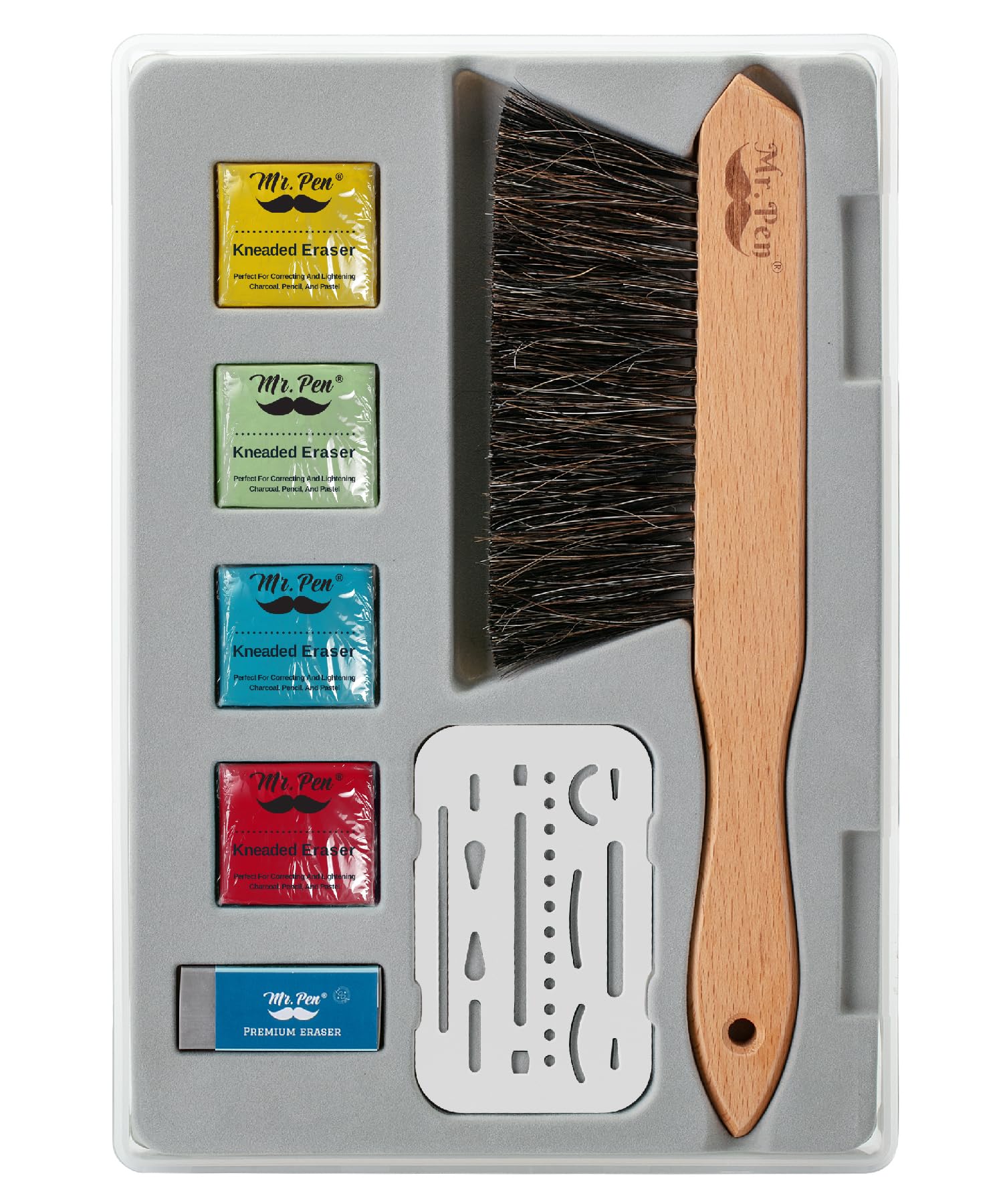 Photo 1 of Mr. Pen Art Eraser Set - 7 Pcs, Pencil & Kneaded Erasers, Drafting Brush, Perfect