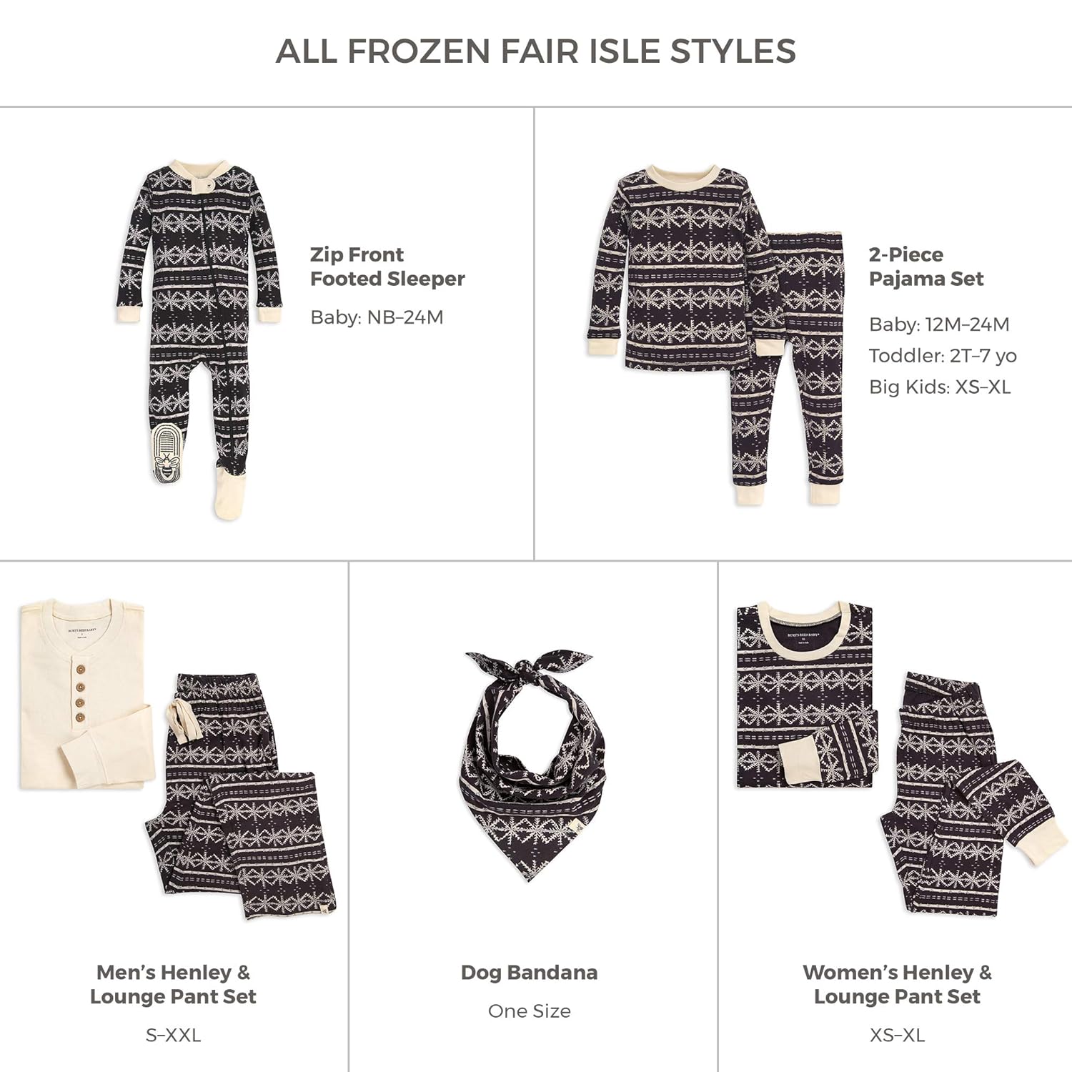 burt's bees frozen fair isle pajamas