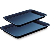 Non-Stick Cookie Sheet Baking Pans - 2-Pc. Professional Quality Kitchen Cooking Non-Stick Bake Trays w/ Blue Diamond…