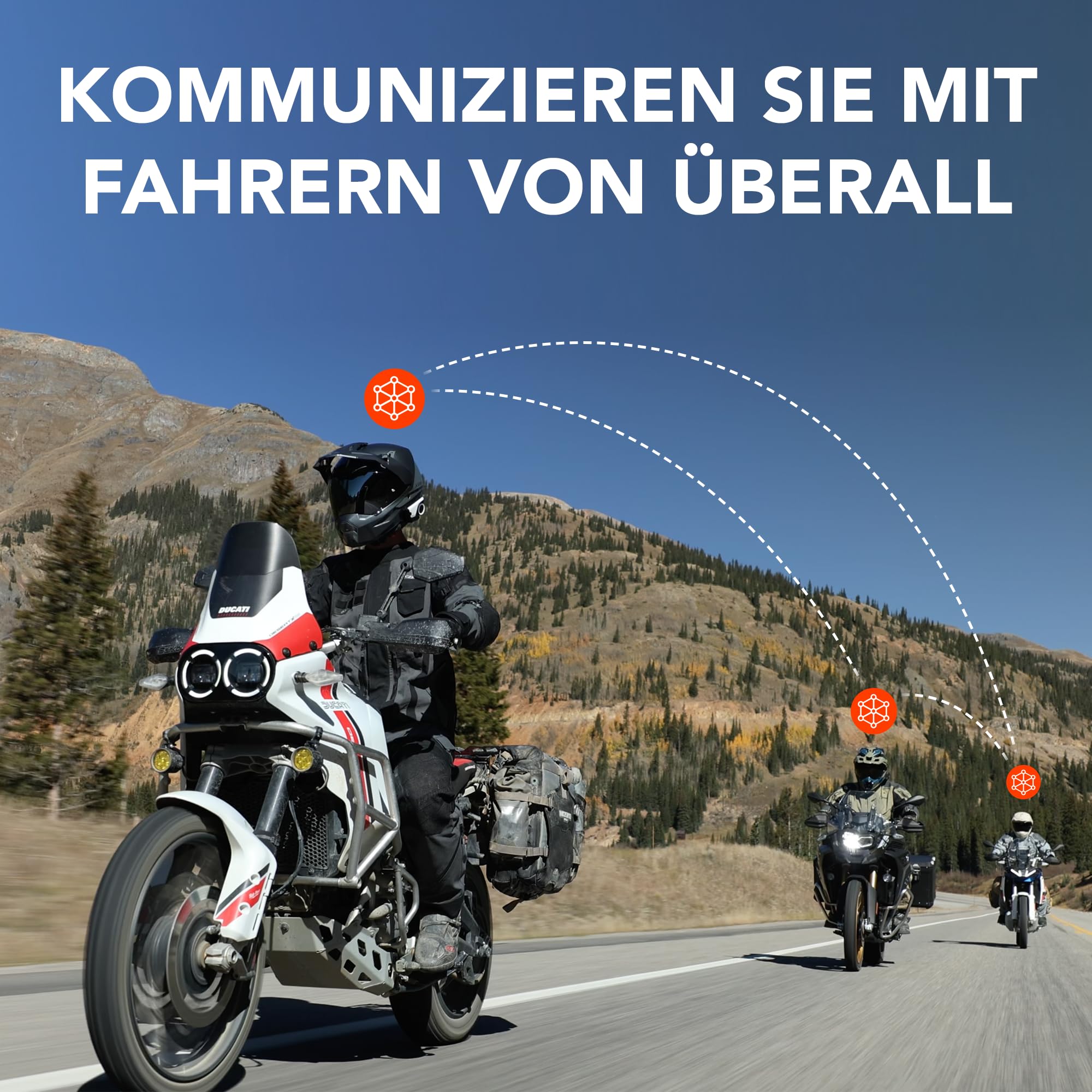 Sena 60S Motorrad-Kommunikationssystem Mesh 3.0, Wave, Bluetooth Intercom, IPX7 wasserdicht, 24 Std. Akku, 2 km Reichweite, Sound von Harman Kardon 2. Generation Helm-Kommunikationssystem 2