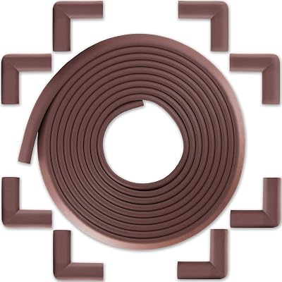 Bébé Earth 6M Edge & Corner Guard Set 20 ft 8 Corner Protectors Coffee Brown