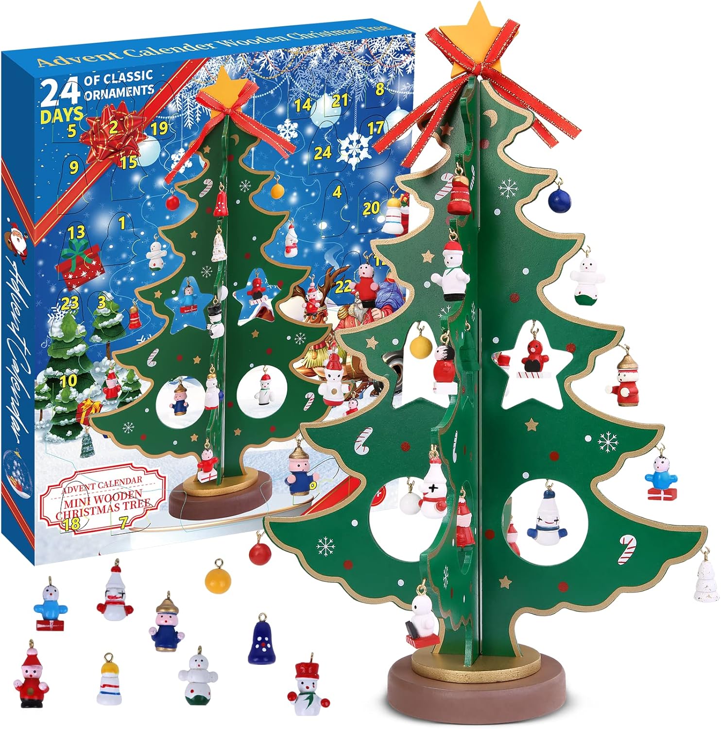 Advent Calendars - Christmas 24 Days Countdown Advent Calendar with 28 Ornaments Decoration, Christmas Toys, countdown calendar, Christmas countdown, 12