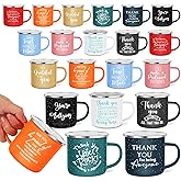 Wesiti 20 Pcs Thank You Gifts Mugs 12 oz Enamel Thank You Mug Coffee Mugs for Team Women Men Inspirational Employee Appreciation Mug for Staff Teacher Coworker Groups Office Valentines Gift(Boho)