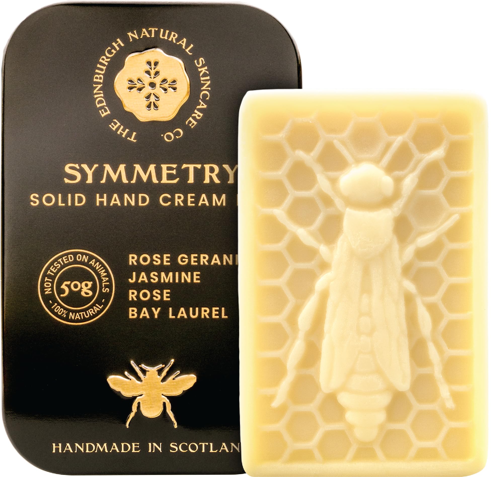 Symmetry Hand Cream Bar – 100% Natural Moisturiser for Very Dry Hands | With Beeswax, Cocoa Butter & Coconut Oil | Long-Lasting, Travel-Friendly, Cruelty-Free, Ideal for Gifting | 50g