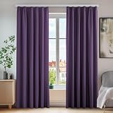 Deconovo Energy Saving Curtains Blackout Pencil Pleat Purple Grape 55x114 One