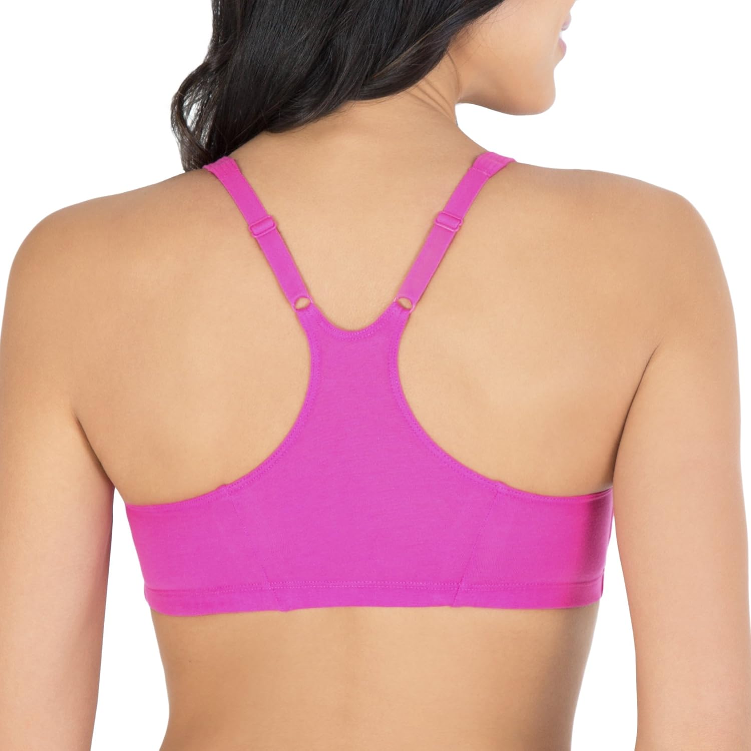 Fruit of the Loom Women's Adjustable Shirred Front Racerback Bra (Pack of 3) at  Women’s Clothing store