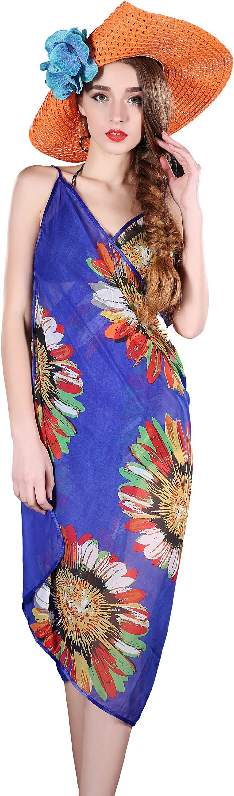 OKWIN Ladies Beach Sarong Dress Wrap Swimwear Beach Sling Cover Up Scarf Sun Dresses Spaghetti Strap Swimwear Sundress