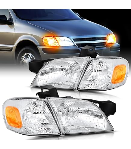 Smoke Lens Headlights + Corner Signal Lamps – For 97-05 Chevy Venture – Epartsgogo Direct Replacement