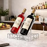Aidmi Clear Acrylic Wine Rack, Modular Stackable Countertop Wine Bottle Holder with Leaf Shaped Support, Multi Purpose Versatile Wine Display Stand for Home Bar Party Daily Organizing (2pcs)