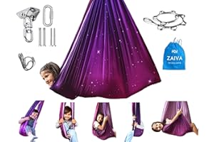 Sensory Swing for Kids Indoor Outdoor - (Hardware Included) 360° Rotating Dual Layer Therapy Hug Swing Calming Yoga Swing for