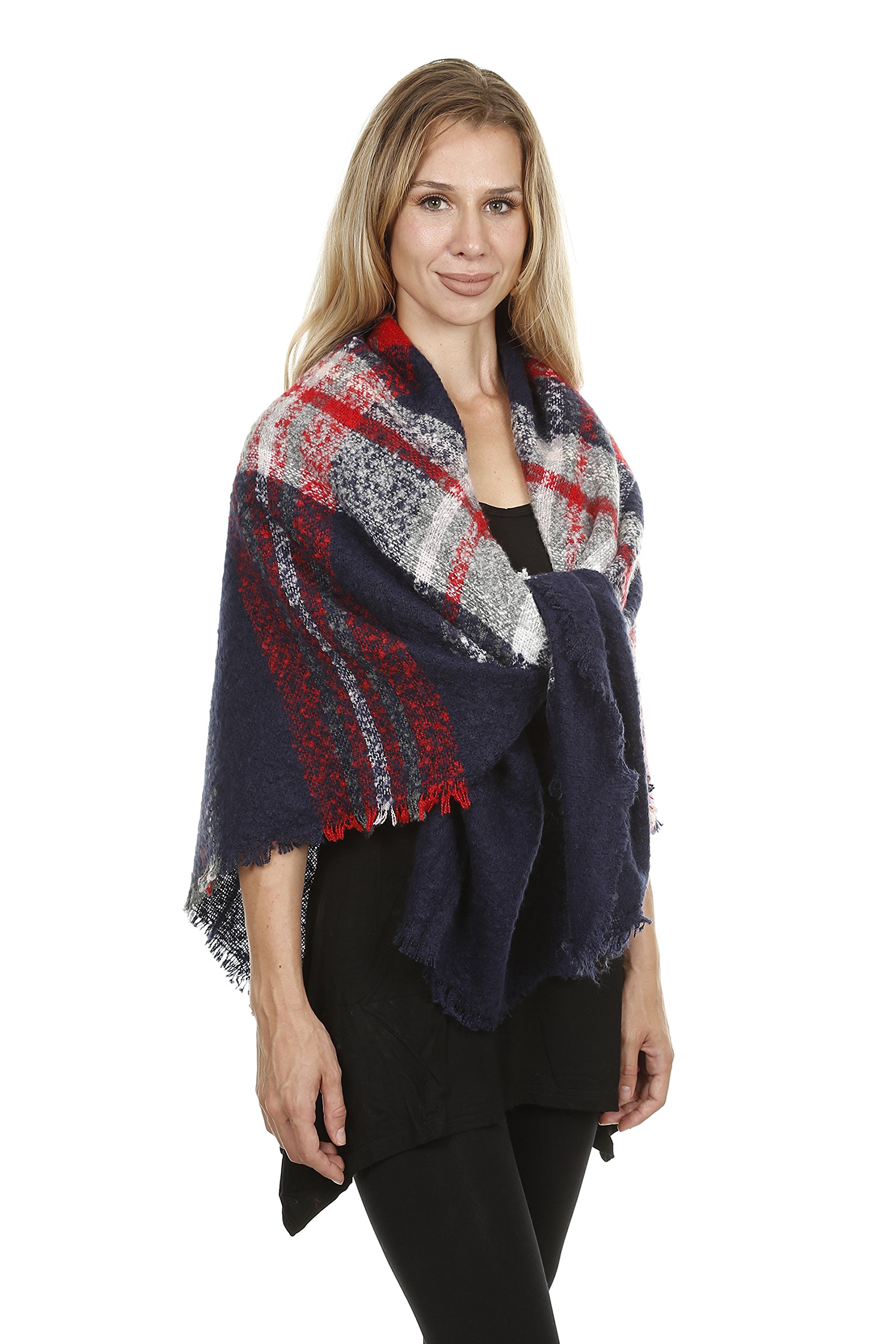 Womens Stylish Fashion Wear & Winter Large Square Warm Scarf Stole Plaid Blanket Tartan Scarves Shawl Wrap Womens Stylish Fashion Wear & Winter Large Square Warm Scarf Stole Plaid Blanket Tartan Scarves Shawl Wrap