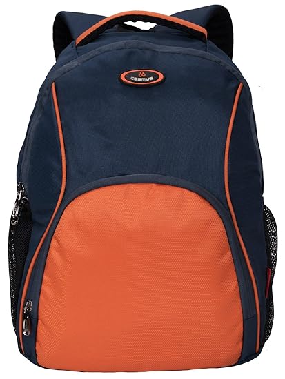 Cosmus Moscow Navy Blue - Orange Laptop Backpack 30L Black Polyester Bag
