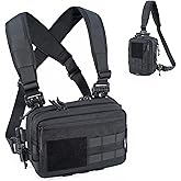 CLTAC Tactical Chest Rig Bag Concealed Carry CCW Pack Molle Pouch IFAK EMT Medical Organizer for Outdoor Hunting Shooting Hiking with Quick Release Harness