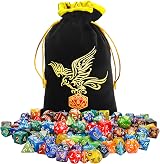QMay Polyhedral Dice Set 7 Sided DND MTG 20 Sets 140pcs with Pouch view 4