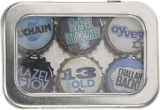Amazon Com Kate Grenier Designs Bar Mitzvah Bottle Cap Magnets
