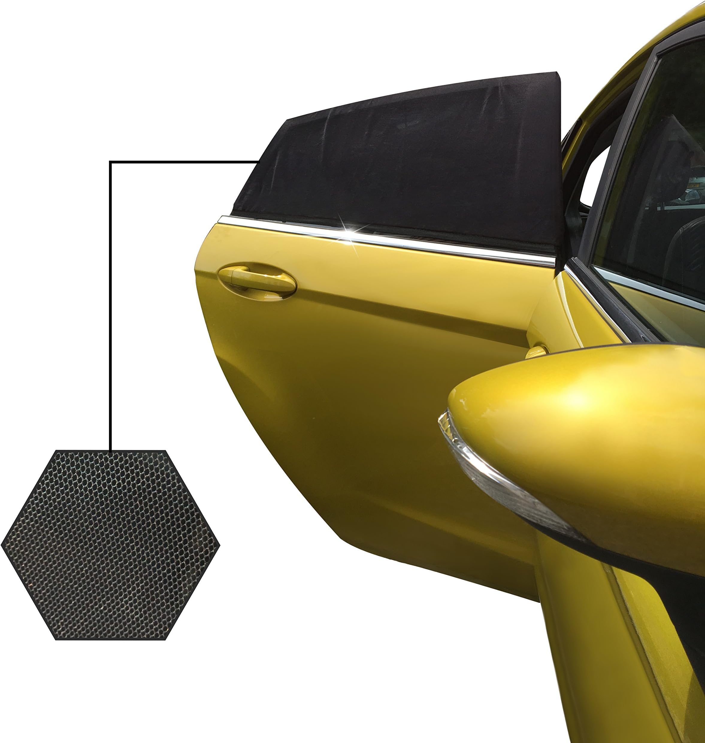 MALSTONE Car Sun Shades – UV Protection For Kids & Pets – Pack of 2 - Medium Fit 95x50cm