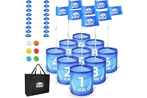 IGRL Golf Yard Game, Backyard Golf Game for Adults and Family, Portable 9 Hole Golf Course with Balls and Flag, Outdoor Indoor Golf Gifts for Lawn, Park, Beach, Yard, Camping and Hotel